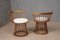 Mid-Century Round Beech and White Fabric Chairs, 1990, Set of 2, Image 5