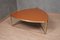 Table Mid-Century Triangulaire en Laiton et Verre, Italie, 1970 1