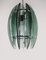 Lámpara colgante italiana Mid-Century moderna de vidrio fumè y turquesa de Veca, años 70, Imagen 7