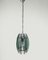 Mid-Century Modern Italian Hanging Lamp in Fumè and Turquoise Glass from Veca, 1970s 5