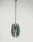 Mid-Century Modern Italian Hanging Lamp in Fumè and Turquoise Glass from Veca, 1970s, Image 5