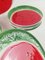 Handgefertigte und handbemalte italienische Vintage Wassermelonen Teller, 1970er, 7 . Set 10