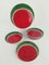 Platos en forma de sandía italianos vintage hechos a mano y pintados a mano, años 70. Juego de 7, Imagen 1