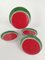 Handgefertigte und handbemalte italienische Vintage Wassermelonen Teller, 1970er, 7 . Set 14