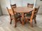 Brutalist Dining Chairs and Dining Table in Oak, 1970, Set of 5 1