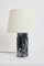 Skulpturale Tischlampe aus schwarzer Keramik, 1980er 2
