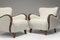 Danish Armchairs with Curved Oak Armrests, 1940s, Set of 2 8