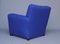 Royal Blue Felt Armchair, 1930s, Image 6