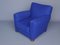 Royal Blue Felt Armchair, 1930s 2