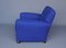 Royal Blue Felt Armchair, 1930s 5