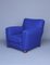 Royal Blue Felt Armchair, 1930s 15