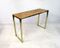 Italian Brass & Burl Console Table, Image 1