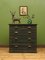 Small Antique Dark Green Chest of Drawers with Cup Handles, 1890s, Image 13