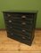 Small Antique Dark Green Chest of Drawers with Cup Handles, 1890s 7