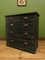 Small Antique Dark Green Chest of Drawers with Cup Handles, 1890s 2