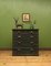 Small Antique Dark Green Chest of Drawers with Cup Handles, 1890s 18