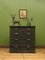 Small Antique Dark Green Chest of Drawers with Cup Handles, 1890s 3