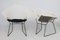 Chaises 421 Diamond Wire Noires et Blanches Vintage par Harry Bertoia pour Knoll International, Set de 2 2