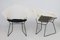 Vintage Black & White Diamond Wire 421 Chairs by Harry Bertoia for Knoll International, Set of 2 2