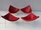 Mid-Century Coconut Lounge Chairs in Dark Red Leather by George Nelson for Vitra, Set of 4, Image 1