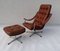 Vintage Leather Lounge Chair with Ottoman by Geoffrey Harcourt for Artifort, 1960s, Set of 2 1