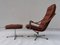 Vintage Leather Lounge Chair with Ottoman by Geoffrey Harcourt for Artifort, 1960s, Set of 2 10