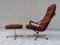 Vintage Leather Lounge Chair with Ottoman by Geoffrey Harcourt for Artifort, 1960s, Set of 2, Image 10