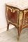 Antike Kommode aus Holz Intarsien & Vergoldeter Bronze mit Marmorplatte, Ende 19. Jh. 3
