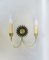 Sunflower Wall Lights in Brass, 1950s, Set of 2, Image 3