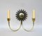 Sunflower Wall Lights in Brass, 1950s, Set of 2 9