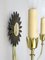 Sunflower Wall Lights in Brass, 1950s, Set of 2 12