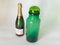 Botella vintage de vidrio verde de vidrio, Italia, años 70, Imagen 8