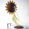 Italienische Mid-Century Tischlampe aus lackiertem Metall mit Sonnenblumen, 1970er 7