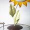 Mid-Century Italian Metal Painted Sunflower Table Lamp, 1970s 4