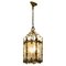 Large French Rococo Lantern Hall Light in Brass and Glass, 1920 1