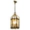 Large French Rococo Lantern Hall Light in Brass and Glass, 1920, Image 1