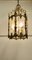 Große Französische Rokoko Laternenlampe aus Messing & Glas, 1920 6