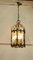 Große Französische Rokoko Laternenlampe aus Messing & Glas, 1920 5