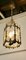 Grande Lampe d'Entrée Rococo en Laiton et Verre, France, 1920 3