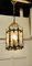 Grande Lampe d'Entrée Rococo en Laiton et Verre, France, 1920 4