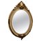 Large French Rococo Style Oval Gilt Wall Mirror, 1950 1