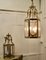 Large French Art Deco Hall Lanterns in Brass and Glass, 1960, Set of 2, Image 6