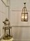 Large French Art Deco Hall Lanterns in Brass and Glass, 1960, Set of 2 7