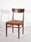 Belgian Teak Dining Chairs with Rattan Seat, 1959 3