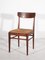 Belgian Teak Dining Chairs with Rattan Seat, 1959, Image 3