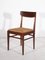 Belgian Teak Dining Chairs with Rattan Seat, 1959 4