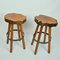 Bar Stools in Burr Wood, 1970s, Set of 2 5