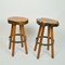 Bar Stools in Burr Wood, 1970s, Set of 2 4