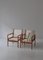 Moderne dänische Safari Stühle aus Eiche & heller Leinwand, Ole Wanscher zugeschrieben, 1960er, 2er Set 15