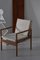 Moderne dänische Safari Stühle aus Eiche & heller Leinwand, Ole Wanscher zugeschrieben, 1960er, 2er Set 5